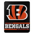 Northwest Northwest 9060412945 Cincinnati Bengals Fleece Split Wide Design Blanket - 50 x 60 in. 9060412945